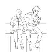 coloriage naruto shippuden et hinata
